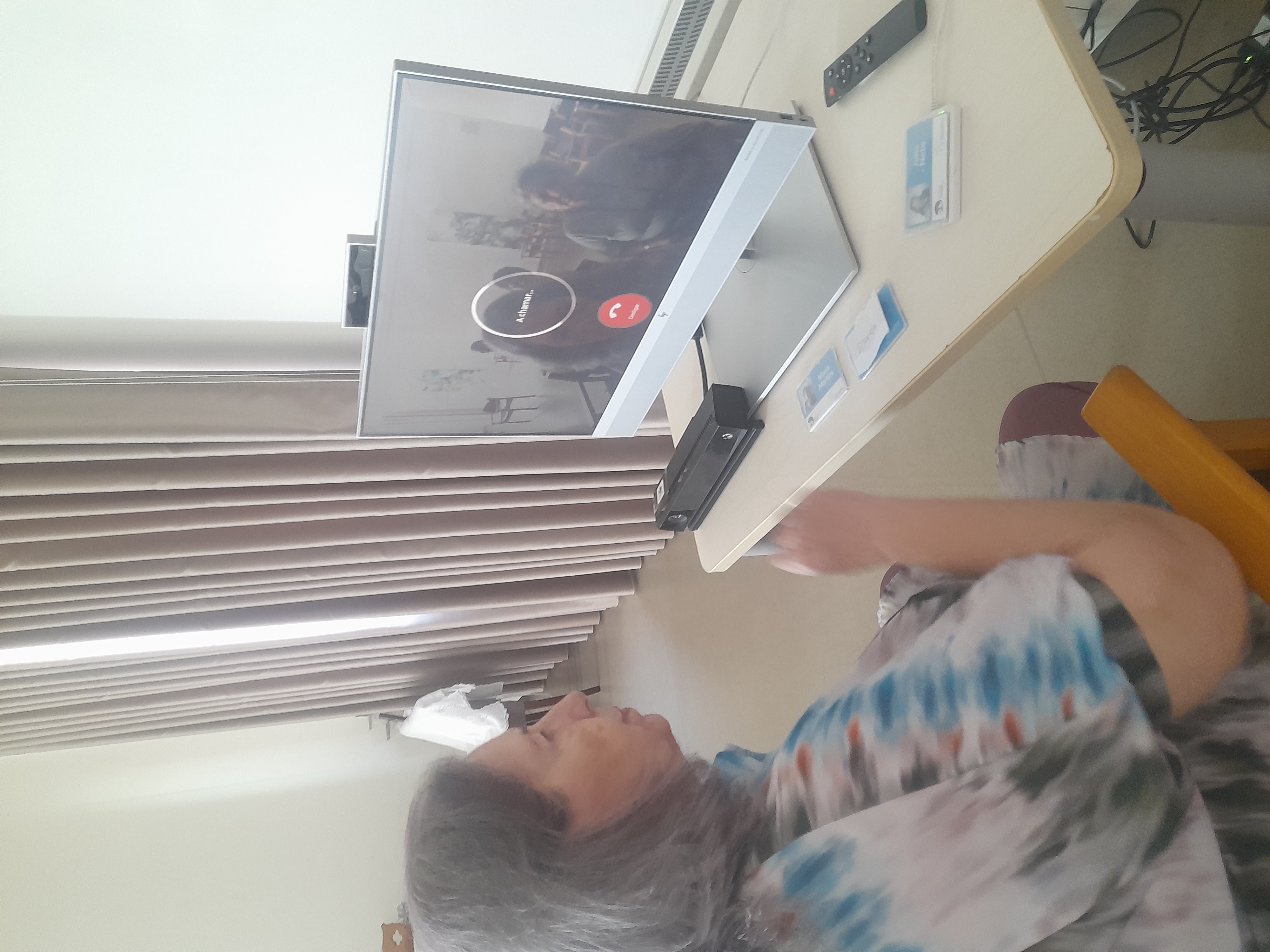 Videochamada com a filha
